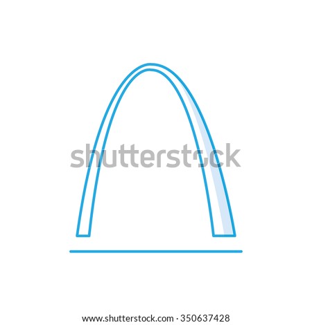 St Louis Arch icon, Famous world landmark, missouri, vector flat style design illustration