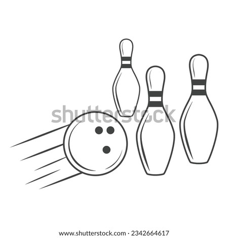 Bowling Outline Vector, Bowling Vector, Bowling illustration, Vector, Line Art, Outline, Sports illustration, Bowling, silhouette, Sports silhouette, Game vector