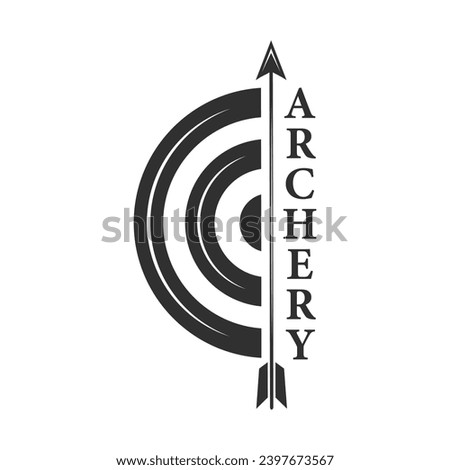 Archery Vector Illustration, Archery Target Set, Arrow Vector, Bow, Archery Bow and Arrow Designs, Modern Archery Equipment Vector Collection, Arrow Monogram