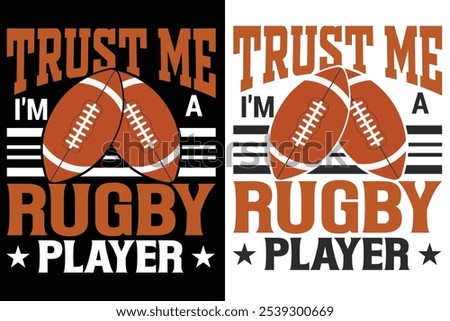 Trust me I'm a rugby player Typography Design, American Football Typography Design, Rugby Design, Sports Typography,