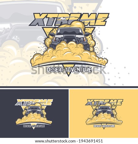 Extreme off-road car in three variants for printing on t-shirts.