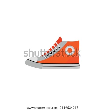 Orange converse. This fashion-themed vector illustration can use for icons, logos, stickers, patches, labels, signs, badges, certificates, or flayer decorations.