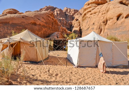 Berber tents in the Wadi Rum desert (Jordan)