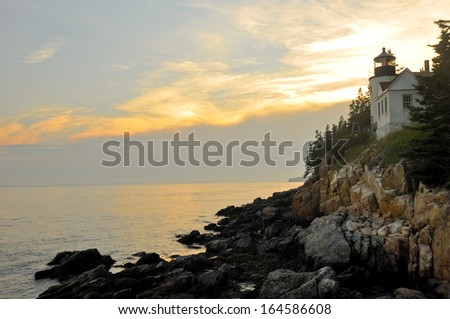 Sunset at Bass Harbor Lighthouse, Acadia National Park (Maine)