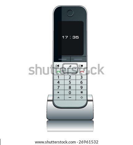 Modern wireless phone, vector illustration.