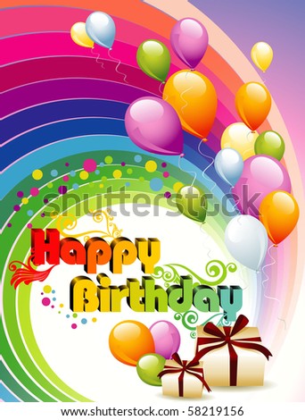 Happy Birthday Stock Vector 58219156 : Shutterstock