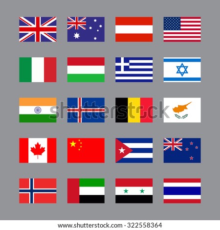 Simple Vector Flags Of The Different Countries. Flag Icons In Flat ...