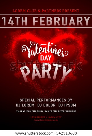vector illustration of invitation valentines day party poster