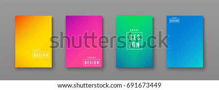 Vector illustration of bright color abstract pattern background with line gradient texture for minimal dynamic cover design. Blue, pink, yellow, green placard poster template 商業照片 © 