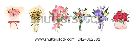 Similar – Image, Stock Photo Floral arrangments of tender ranunculus flowers