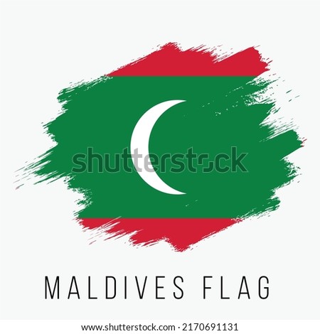 Maldives Vector Flag. Maldives Flag for Independence Day. Grunge Maldives Flag. Maldives Flag with Grunge Texture. Vector Template.
