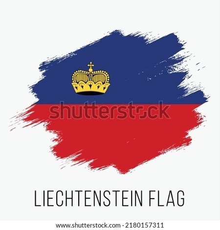 Liechtenstein Vector Flag. Liechtenstein Flag for Independence Day. Grunge Liechtenstein Flag. Liechtenstein Flag with Grunge Texture. Vector Template.
