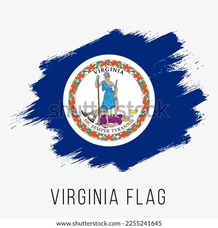USA State Virginia Vector Flag Design Template. Virginia Flag for Independence Day. Grunge Virginia Flag