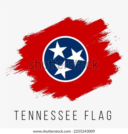 USA State Tennessee Vector Flag Design Template. Tennessee Flag for Independence Day. Grunge Tennessee Flag