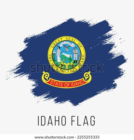 USA State Idaho Vector Flag Design Template. Idaho Flag for Independence Day. Grunge Idaho Flag