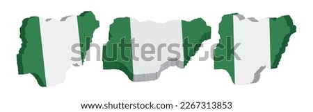 Realistic 3D Map of Nigeria Vector Design Template