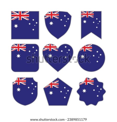 Modern Abstract Shapes of Australia Flag Vector Design Template