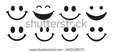 Abstract Vector Smiling or Smile Icons Design Template
