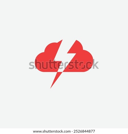 Cloud Bolt thunder icon design gradient template. Abstract Thunder sign design.