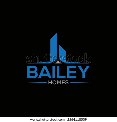 BAILEY HOMES logo design with bh abstract letter shape.