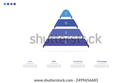 Modern minimalist elegant clean Pyramid steps editable infographic design template vector