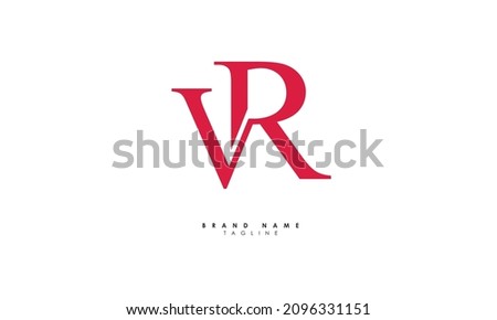 Alphabet letters Initials Monogram logo VR, RV, V and R