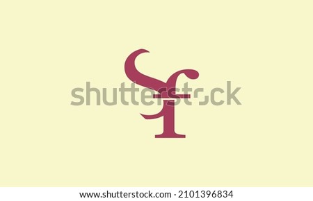 Alphabet letters Initials Monogram logo SF, FS, S and F Imagine de stoc © 
