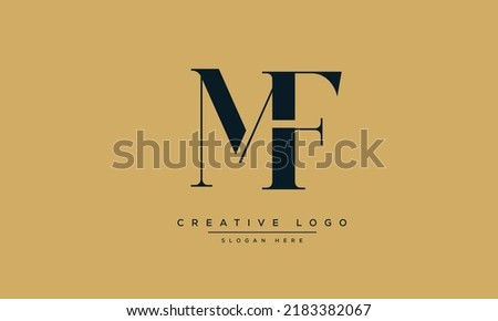 Alphabet letters Initials monogram logo MF, FM, M and F