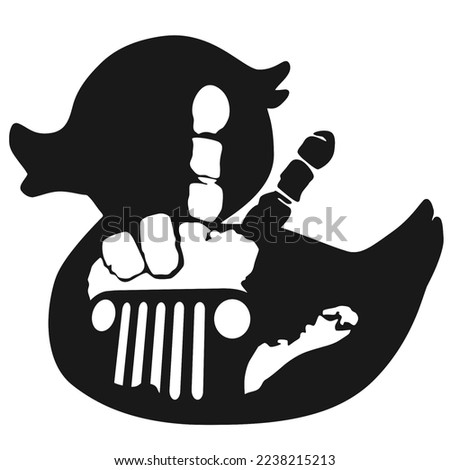 Duck Hand Car Sign Jeep Vector Illustrator