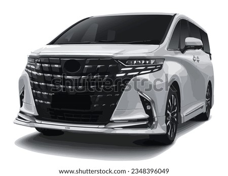 city car MPV future electric road wide body rendering speed traffic Asia Asian Tokyo japan product quality art modern design vector template modern 3d icon logo LM grey white color