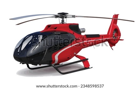 helicopter art design template vector luxury red black transport sign logo icon symbol 3d realistic render rendering drone element police medical isolated