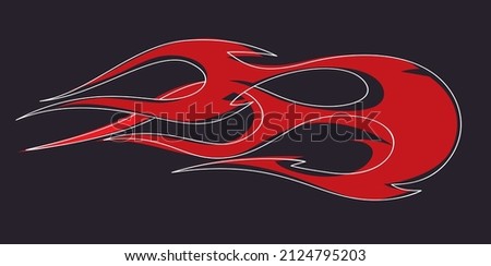 Fire emblem, old school flame shaped element, isolated vector illustration