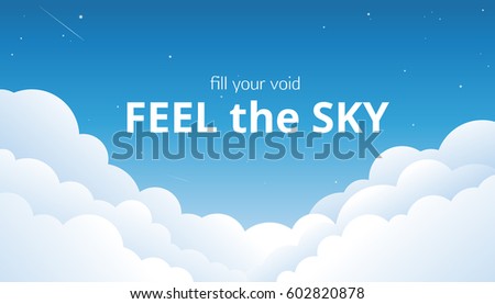 blue sky with white clouds simple vector background