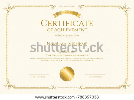 vintage elegant certificate of achievement download free vector