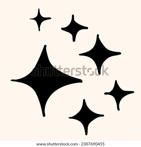 winking star. Shining icon, Clean star icon. isolated on cream background. vector illustration