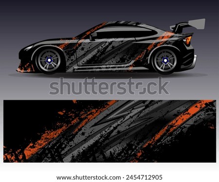 Race car wrap decal designs. Abstract racing and sport background for car livery or daily use car vinyl sticker