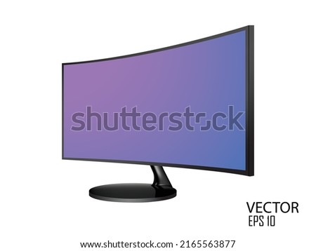 vector illustration curved monitor design template.