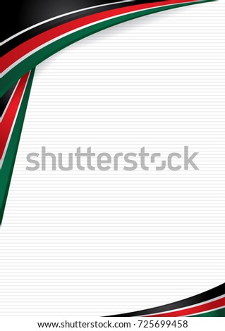 Abstract background with shapes with the colors of the flag of Kenya, to use as Diploma or Certificate. Format A4. Vector image