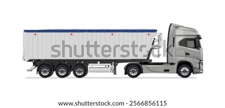 icon logo sign truck side view vector template graphic design style concept modern white haul diesel isolated load dump lorry machine work safety trailer