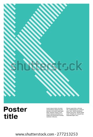 Swiss poster layout with letter K