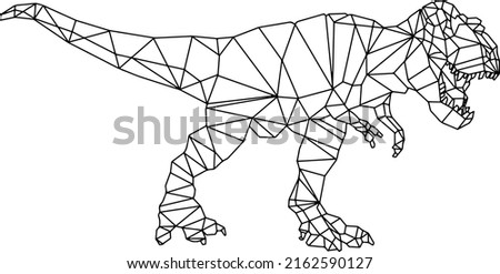 dinosaur t-rex side polygonal model 3d 