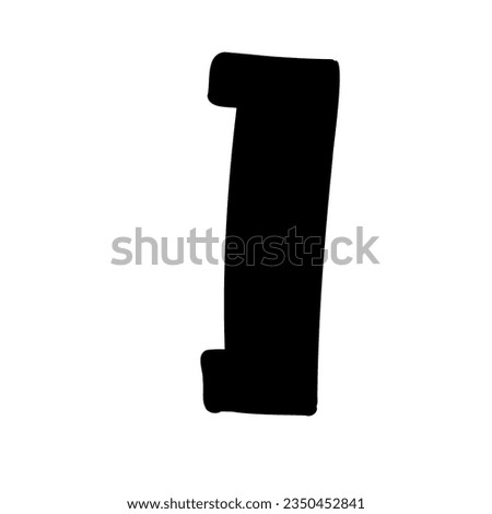 Symbol close right bracket bold font in doodle hand drawn style isolated on white background. For logo, presentation, branding, education, font, signboard, lettering.