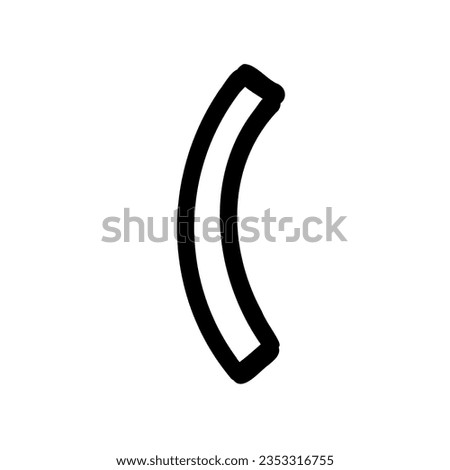 Symbol open left parentheses outline font in outline bubble style isolated on white background. For typography, font, lettering, logo, alphabet, education, abc, branding, presentation, signboard.