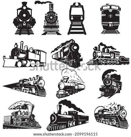 Train silhouette Bundle For Design