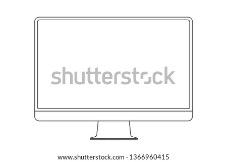 Monitor line icon. Display outline stroke vector illustration.