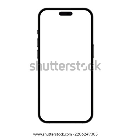 Realistic mockup template phone for your project, visual ui app demonstration. High quality realistic newest version of smartphone with blank white screen vector illustration