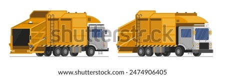 Similar – Image, Stock Photo moving yellow dumpster in front of a red brick wall