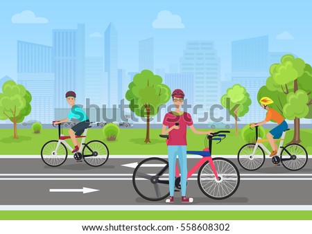 Similar – Image, Stock Photo The modern cyclist parks his bike like this