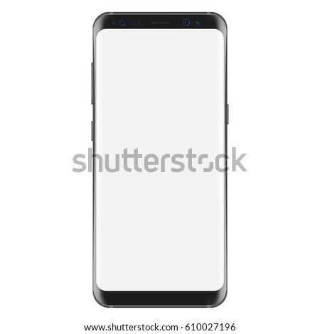 New version of modern smartphone with blank white screen. Vector eps 10