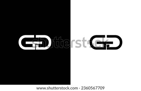 Trendy and Minimalist Letter GG Logo Design in Black and White Color , Initial Based Alphabet Icon Logo